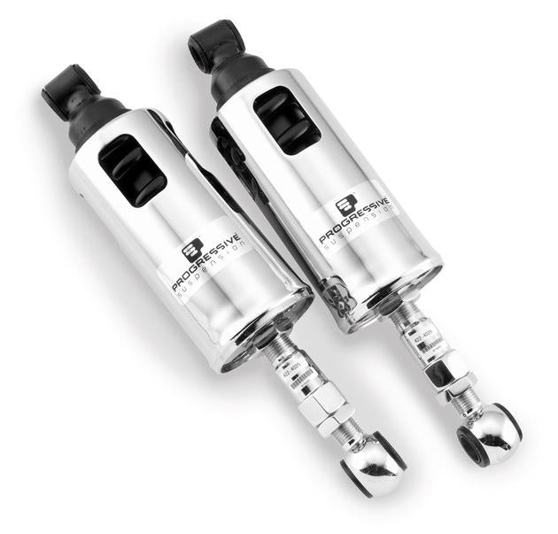 Progressive 422 rear Softail shocks: '94-'04 BDM, '09 BDM Wolf, '89-'99 H-D, '95-'08 American IH, '99-'11 Indian: